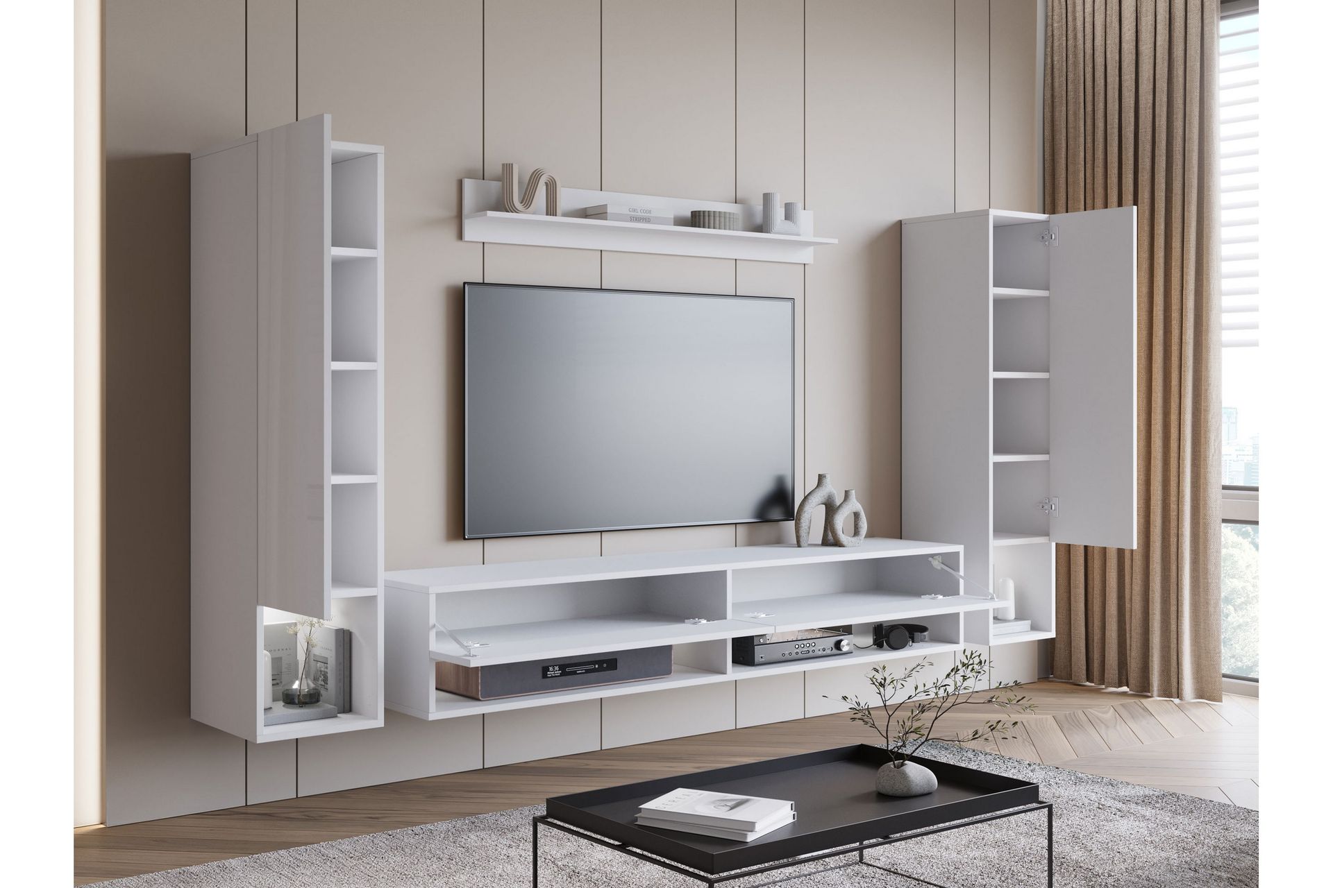 Amadeo TV-møbelsæt - Mørkegrå / Hvid - Møbler - TV borde & mediemøbler - Tv-møbelsæt