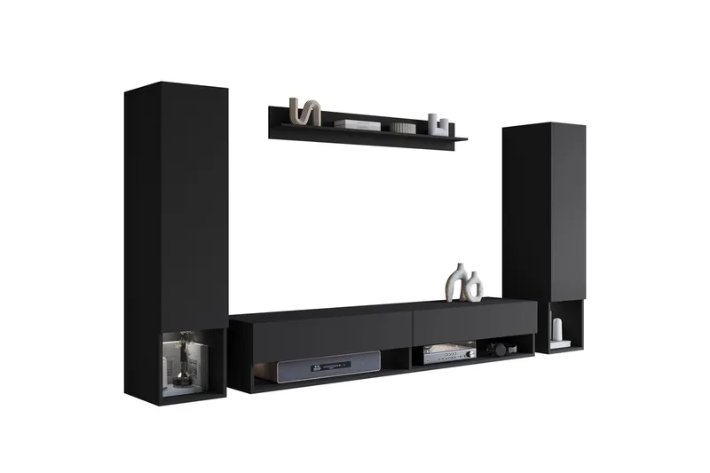 Amadeo TV-møbelsæt - Sort - Møbler - TV borde & mediemøbler - Tv-møbelsæt