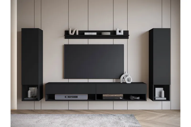Amadeo TV-møbelsæt - Sort - Møbler - TV borde & mediemøbler - Tv-møbelsæt