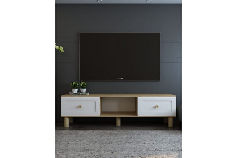 Amarinda TV-bord 150 cm - Brun/Hvid - Møbler - TV borde & mediemøbler - TV-borde