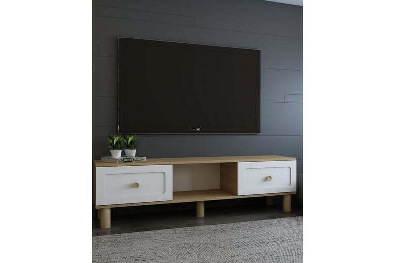 Amarinda TV-bord 150 cm - Brun/Hvid - Møbler - TV borde & mediemøbler - TV-borde