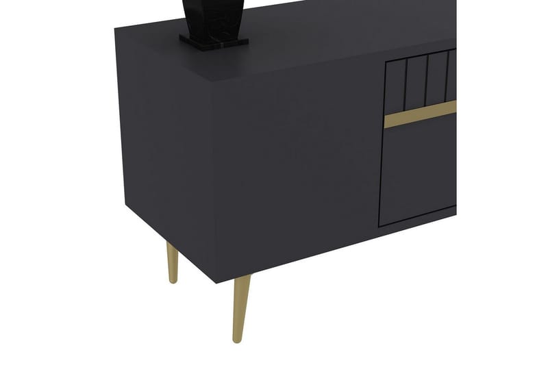 Anira TV-bænk 150 cm - Antracit/Guld - Møbler - TV borde & mediemøbler - TV-borde