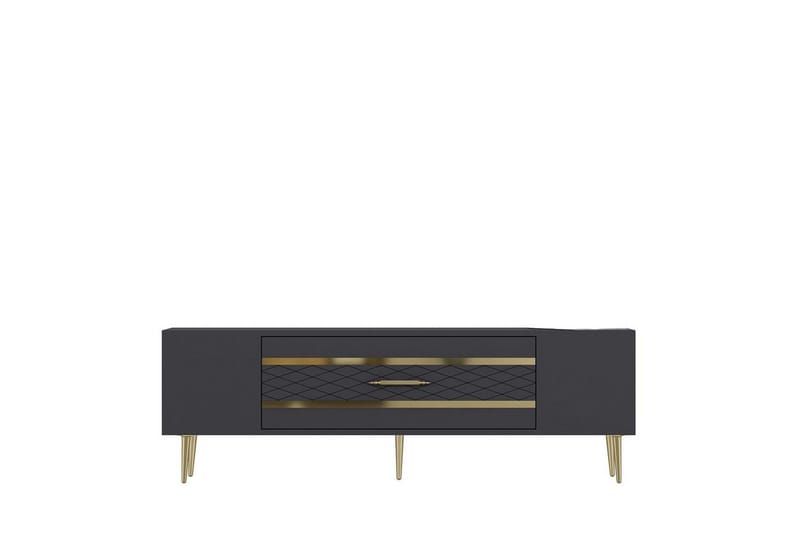 Anira TV-bænk 150 cm - Antracit/Guld - Møbler - TV borde & mediemøbler - TV-borde