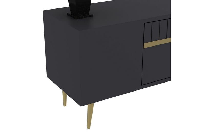 Anira TV-bænk 150 cm - Antracit/Guld - Møbler - TV borde & mediemøbler - TV-borde
