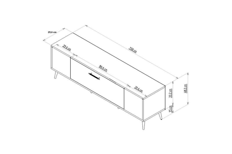 Anira TV-bænk 150 cm - Antracit/Guld - Møbler - TV borde & mediemøbler - TV-borde
