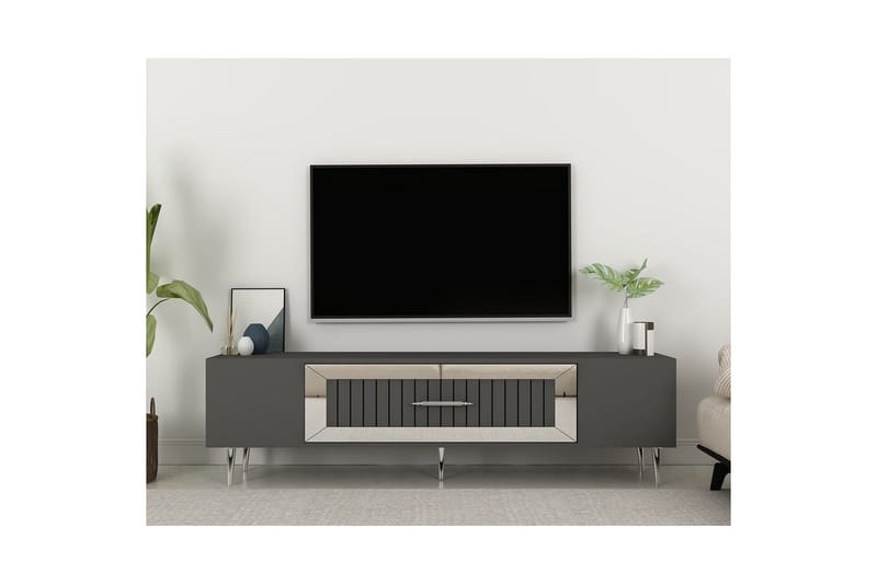 Anira TV-bænk 150 cm - Antracit/Sølv - Møbler - TV borde & mediemøbler - TV-borde