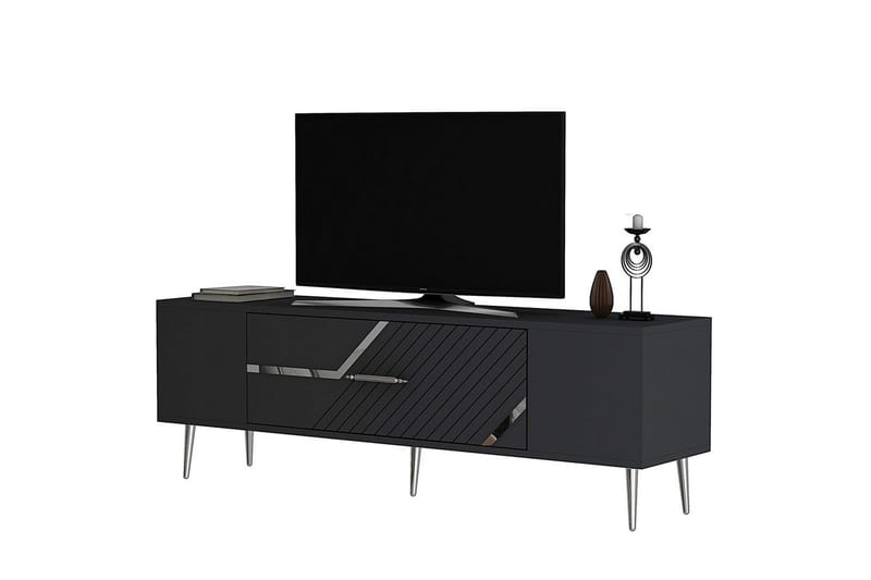Anira TV-bænk 150 cm - Antracit/Sølv - Møbler - TV borde & mediemøbler - TV-borde