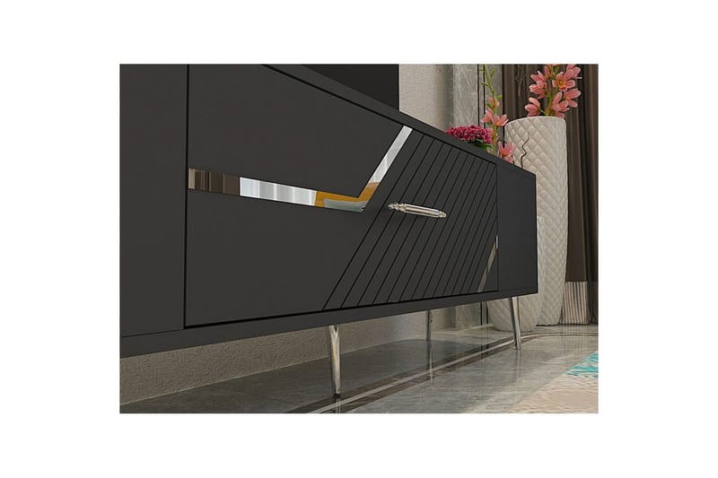 Anira TV-bænk 150 cm - Antracit/Sølv - Møbler - TV borde & mediemøbler - TV-borde