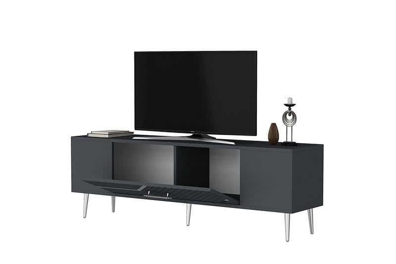 Anira TV-bænk 150 cm - Antracit/Sølv - Møbler - TV borde & mediemøbler - TV-borde