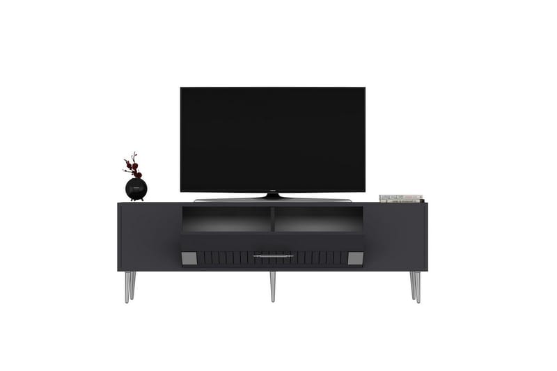 Anira TV-bænk 150 cm - Antracit/Sølv - Møbler - TV borde & mediemøbler - TV-borde