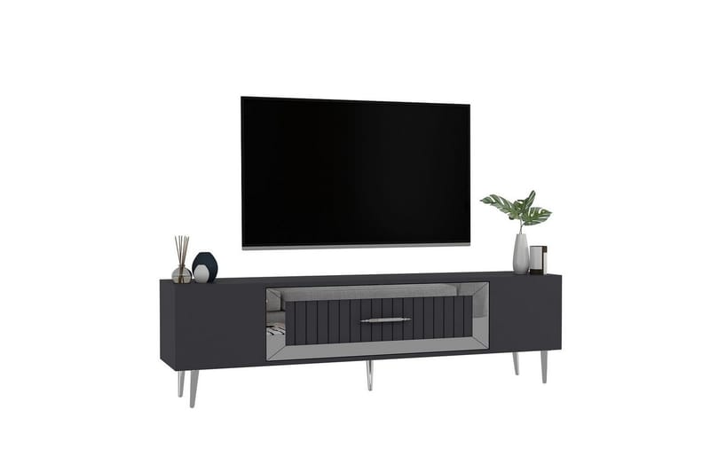 Anira TV-bænk 150 cm - Antracit/Sølv - Møbler - TV borde & mediemøbler - TV-borde