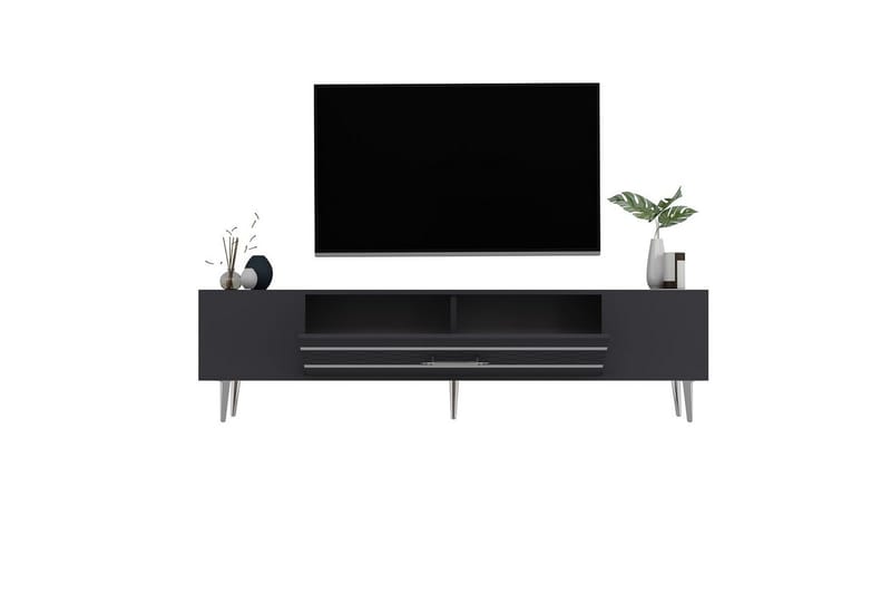 Anira TV-bænk 150 cm - Antracit/Sølv - Møbler - TV borde & mediemøbler - TV-borde