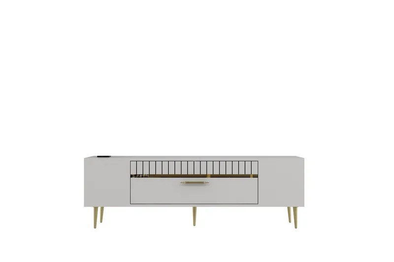 Anira TV-bænk 150 cm - Hvid/Guld - Møbler - TV borde & mediemøbler - TV-borde