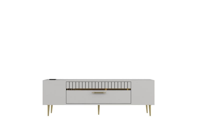 Anira TV-bænk 150 cm, Hvid/Guld