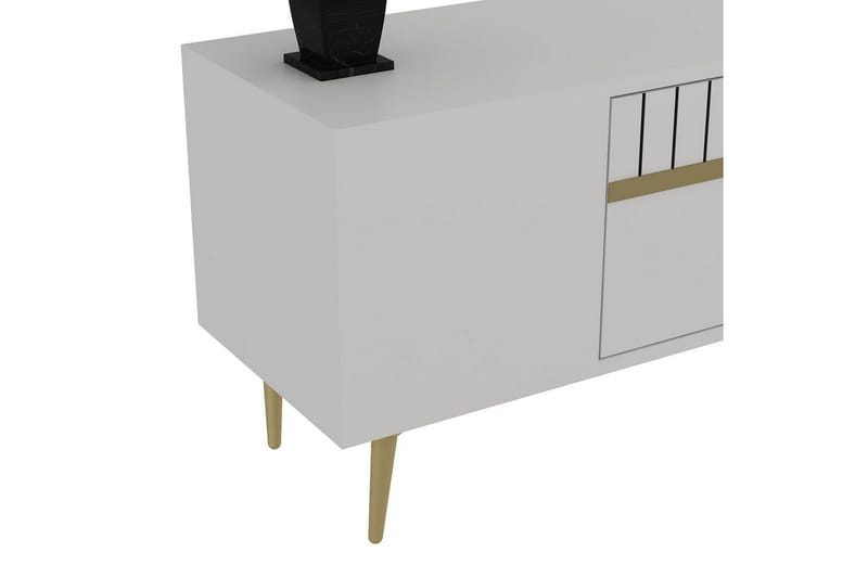 Anira TV-bænk 150 cm - Hvid/Guld - Møbler - TV borde & mediemøbler - TV-borde