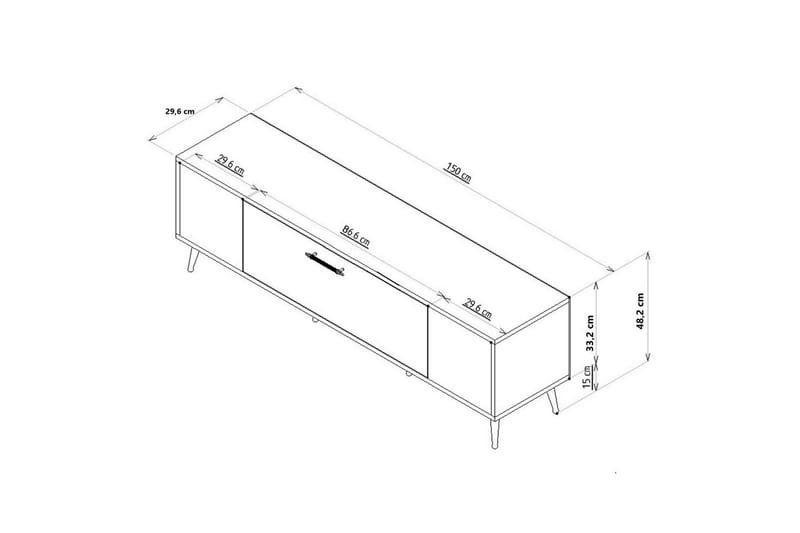 Anira TV-bænk 150 cm - Hvid/Sølv - Møbler - TV borde & mediemøbler - TV-borde