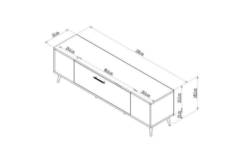 Anira TV-bænk 150 cm - Hvid/Sølv - Møbler - TV borde & mediemøbler - TV-borde