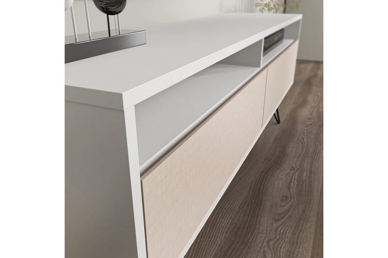 Anvor TV-bænk 140 cm - Hvid/Beige - Møbler - TV borde & mediemøbler - TV-borde