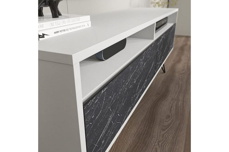 Anvor TV-bænk 140 cm - Hvid/Sort - Møbler - TV borde & mediemøbler - TV-borde