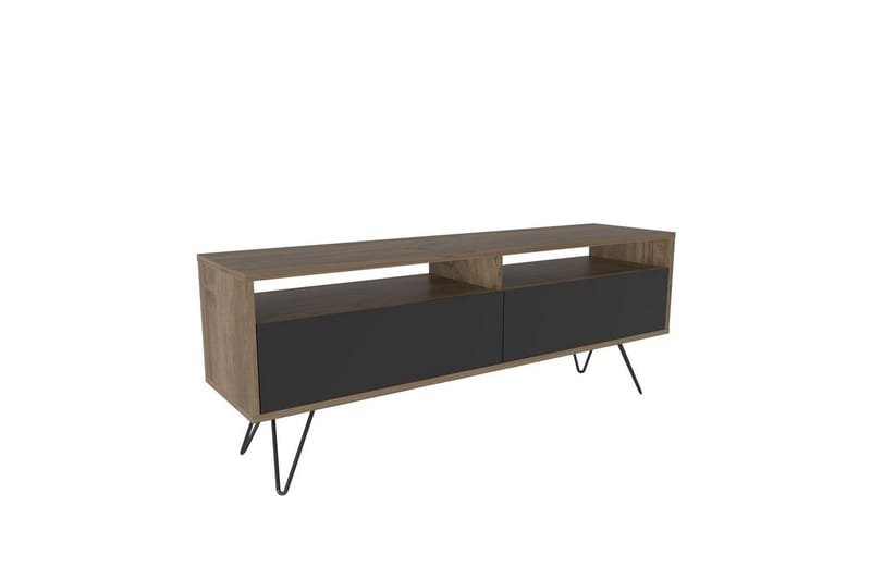 Anvor TV-bænk 140 cm - Valnød/Sort - Møbler - TV borde & mediemøbler - TV-borde