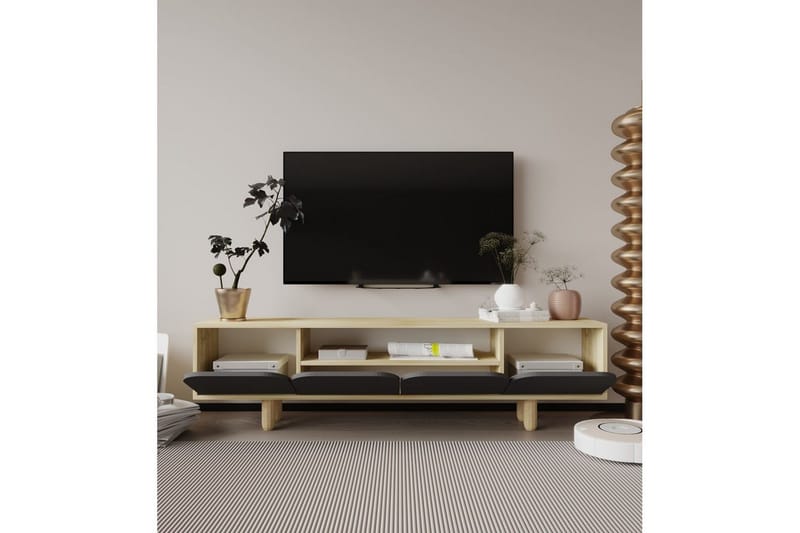 Arvo TV-bænk 180x30 cm - Brun/Antracit - Møbler - TV borde & mediemøbler - Mediestativ & vægbeslag