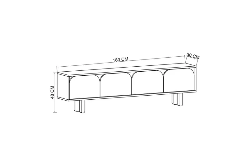 Arvo TV-bænk 180x30 cm - Brun/Antracit - Møbler - TV borde & mediemøbler - Mediestativ & vægbeslag