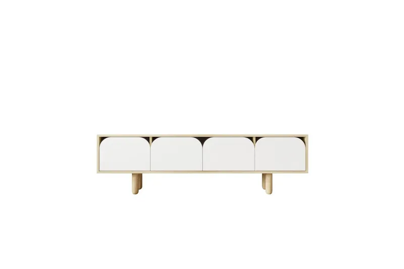 Arvo TV-bænk 180x30 cm, Brun/Hvid