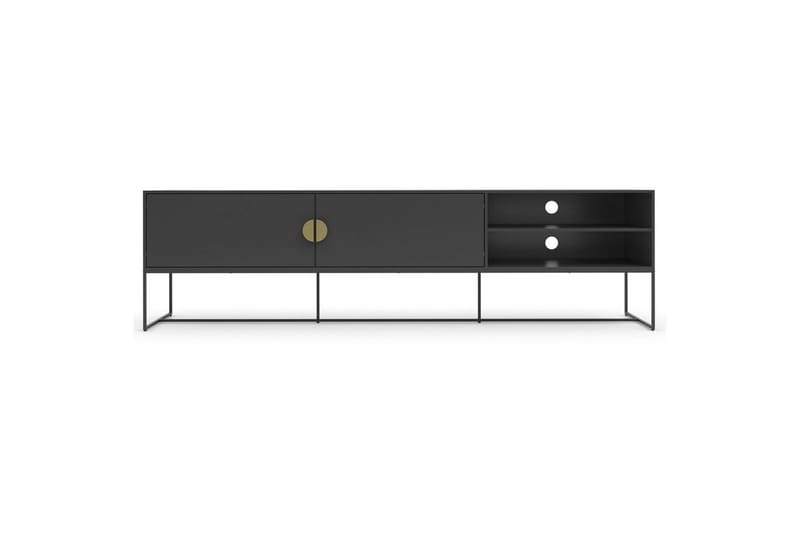 Asia Fritstående TV-bord 180 cm med Opbevaring i Malet Træ - Antracit - Møbler - TV borde & mediemøbler - TV-borde