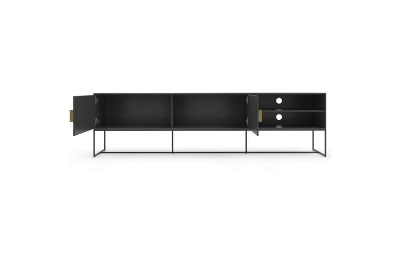 Asia Fritstående TV-bord 180 cm med Opbevaring i Malet Træ - Antracit - Møbler - TV borde & mediemøbler - TV-borde
