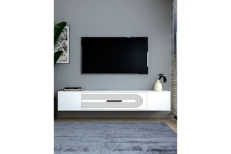 Avryn TV-bænk 150 cm - Hvid - Møbler - TV borde & mediemøbler - TV-borde