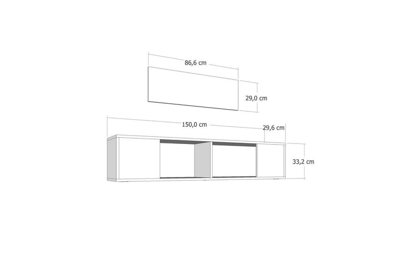 Avryn TV-bænk 150 cm - Hvid - Møbler - TV borde & mediemøbler - TV-borde
