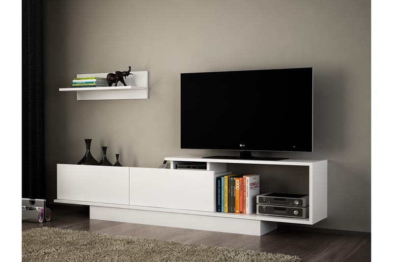 Azoula TV-bord - Hvid - Tv-møbelsæt