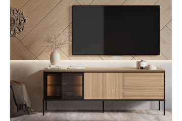 Basici Gulvstående TV-bænk 167 cm med Opbevaring i Mørkt Træ - Brun - Møbler - TV borde & mediemøbler - TV-borde