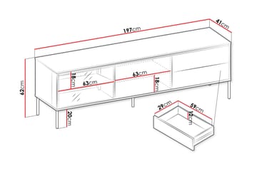 Basici TV-bænk 197x41 cm - Grå/Grøn - Møbler - TV borde & mediemøbler - TV-borde