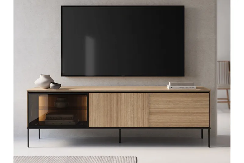 Basici TV-bænk 197x41 cm - Grå/Grøn - Møbler - TV borde & mediemøbler - TV-borde