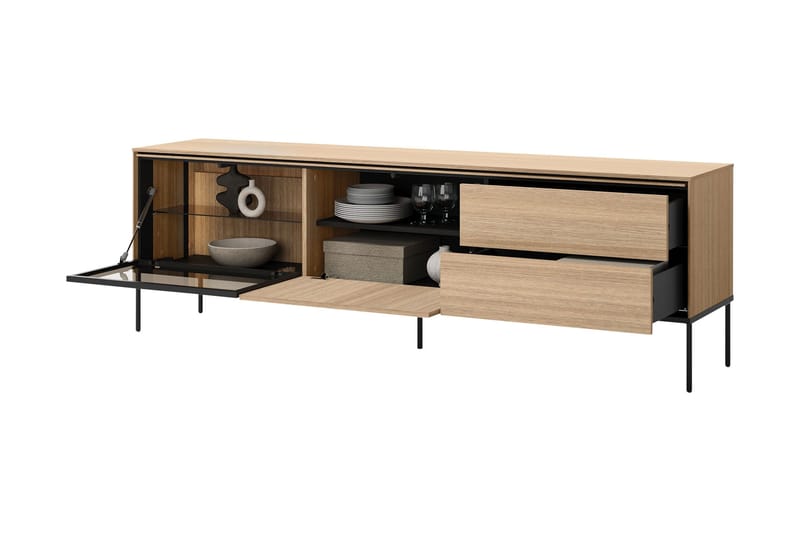 Basici TV-bænk 197x41 cm - Grå/Grøn - Møbler - TV borde & mediemøbler - TV-borde