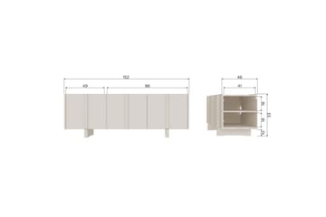 Basu Fritstående Tv-bord 152 cm med Opbevaring i Lyst Træ - Beige - Møbler - TV borde & mediemøbler - TV-borde