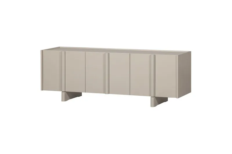 Basu Fritstående Tv-bord 152 cm med Opbevaring i Lyst Træ, Beige