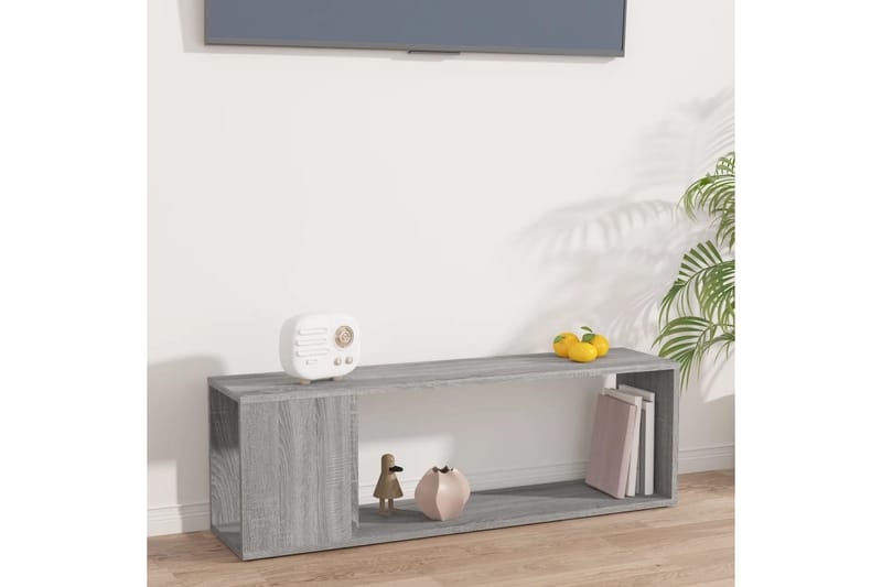 beBasic tv-bord 100x24x32 cm konstrueret træ grå sonoma-eg - GrÃ¥ - TV-borde