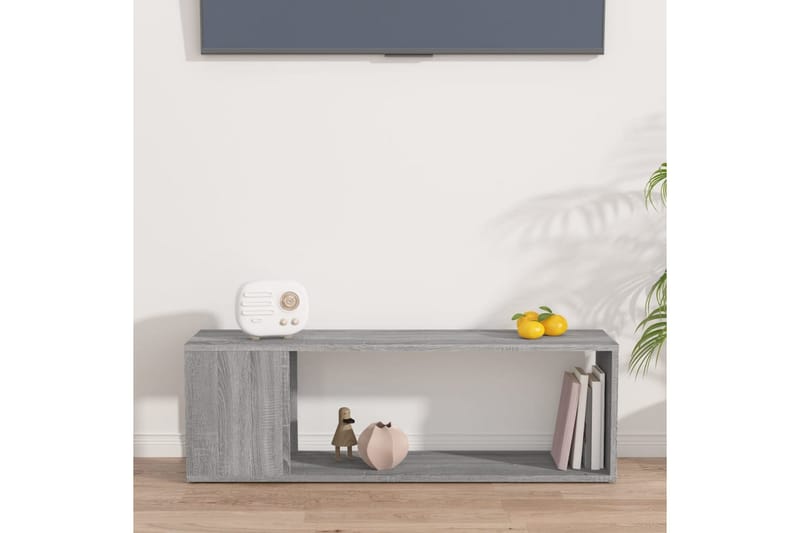 beBasic tv-bord 100x24x32 cm konstrueret træ grå sonoma-eg - GrÃ¥ - TV-borde