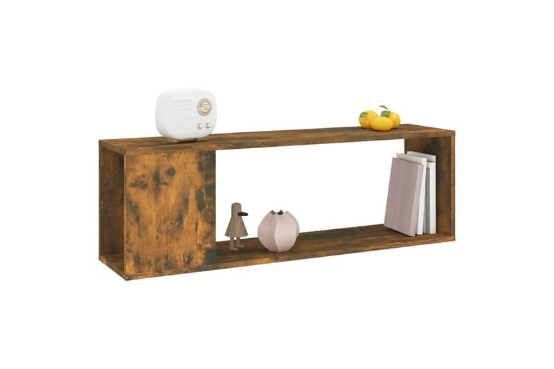 beBasic tv-bord 100x24x32 cm konstrueret træ røget egetræ - Brun - TV-borde