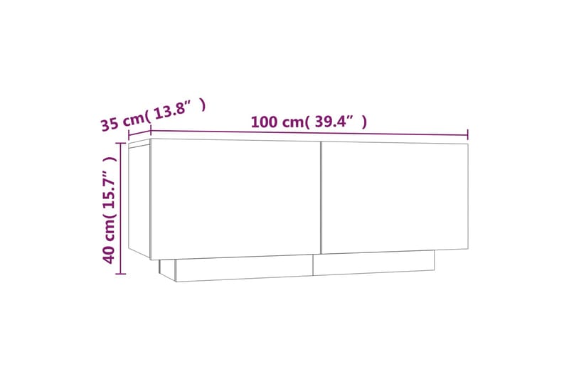 beBasic tv-bord 100x35x40 cm konstrueret træ røget egetræsfarve - Brun - Møbler - TV borde & mediemøbler - TV-borde