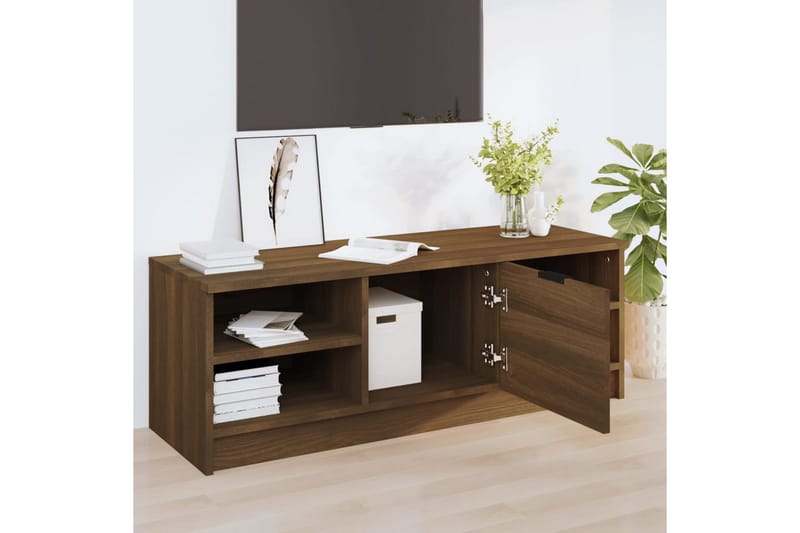 beBasic tv-bord 102x35,5x36,5 cm konstrueret træ brun egetræsfarve - Brun - Møbler - TV borde & mediemøbler - TV-borde