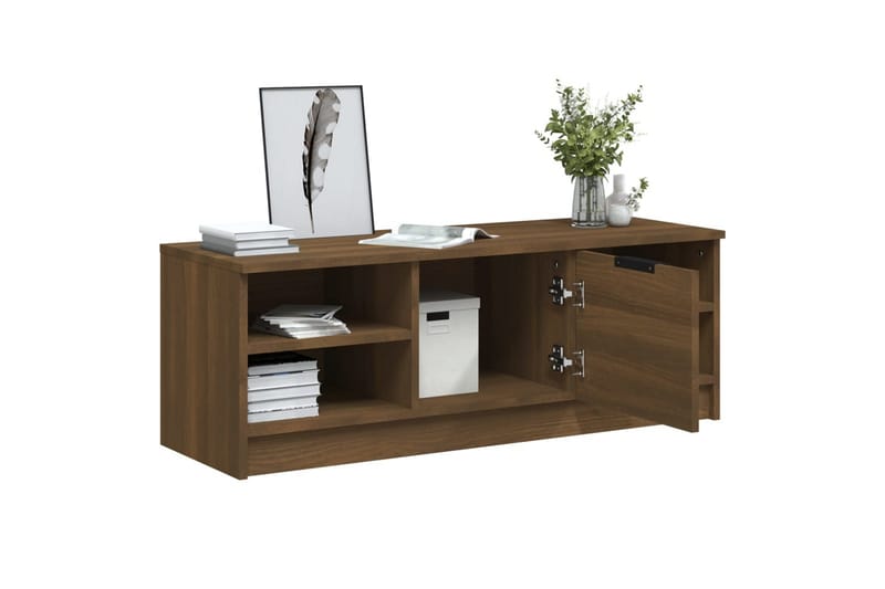 beBasic tv-bord 102x35,5x36,5 cm konstrueret træ brun egetræsfarve - Brun - Møbler - TV borde & mediemøbler - TV-borde