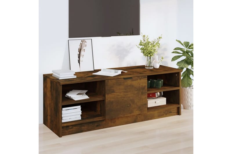 beBasic tv-bord 102x35,5x36,5 cm konstrueret træ røget egetræsfarve - Brun - TV-borde
