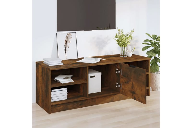 beBasic tv-bord 102x35,5x36,5 cm konstrueret træ røget egetræsfarve - Brun - Møbler - TV borde & mediemøbler - TV-borde