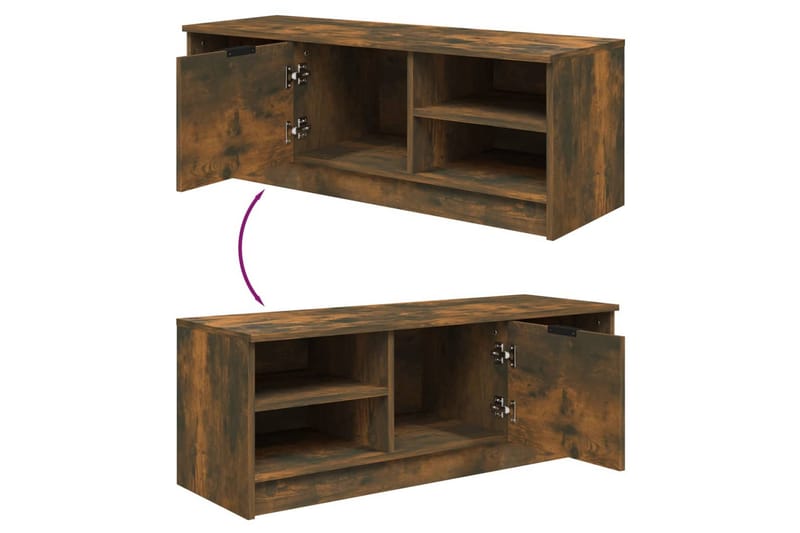 beBasic tv-bord 102x35,5x36,5 cm konstrueret træ røget egetræsfarve - Brun - Møbler - TV borde & mediemøbler - TV-borde