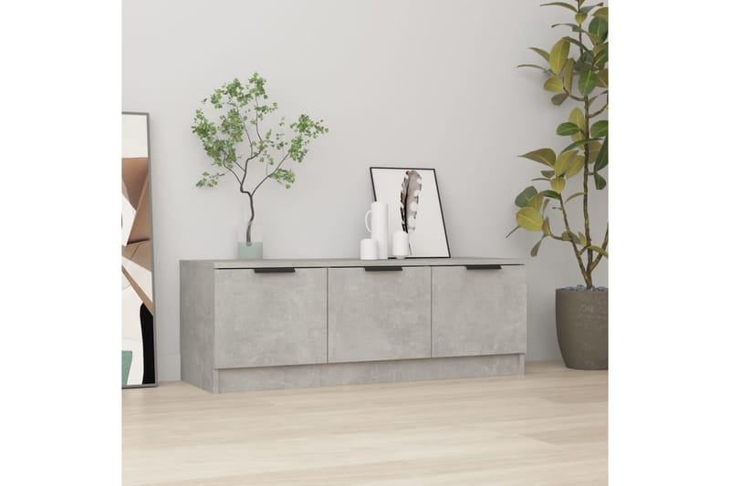 beBasic tv-bord 102x35x36,5 cm konstrueret træ betongrå - GrÃ¥ - Møbler - TV borde & mediemøbler - TV-borde