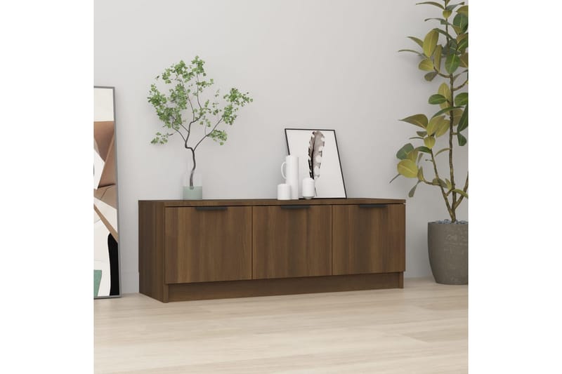beBasic tv-bord 102x35x36,5 cm konstrueret træ brun egetræsfarve - Brun - Møbler - TV borde & mediemøbler - TV-borde