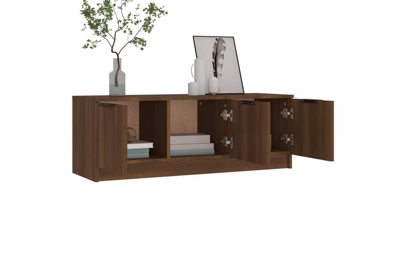 beBasic tv-bord 102x35x36,5 cm konstrueret træ brun egetræsfarve - Brun - Møbler - TV borde & mediemøbler - TV-borde